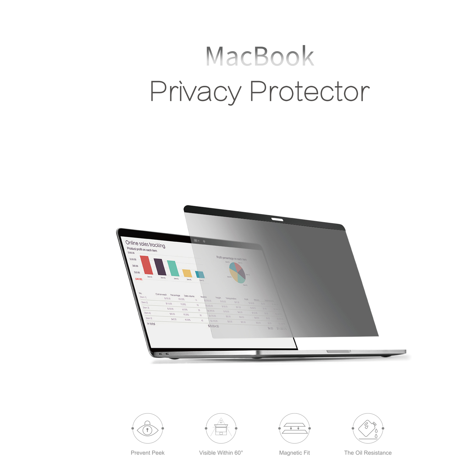 Miếng dán chống nhìn trộm film từ tính cho Macbook Pro 14 inch hiệu WIWU Magnetic Screen Protector Privacy mỏng 0.3mm, full 3D, chống lóa - hàng nhập khẩu