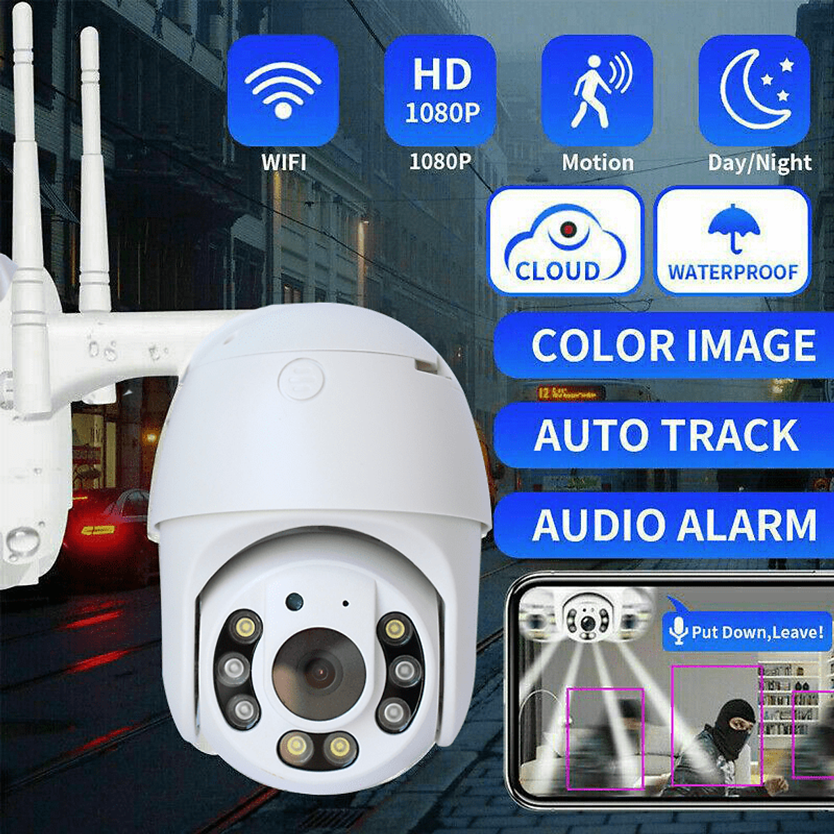 Camera An Ninh Ngoài Trời Bám Chuyển Động dùng ứng dụng Tuya SHP-CI10