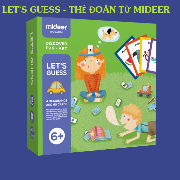 Mideer Bộ trò chơi Thẻ đoán chữ Let's Guess (60 thẻ)