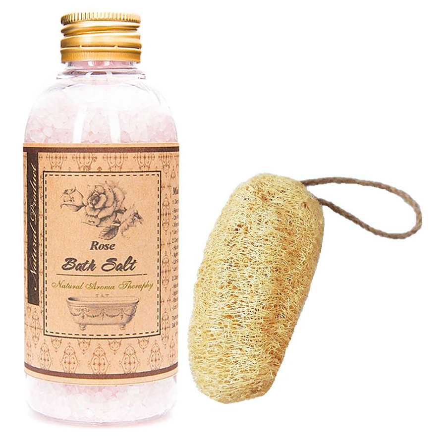 Muối ngâm hoa hồng tặng xơ mướp - Rose Bath Salt