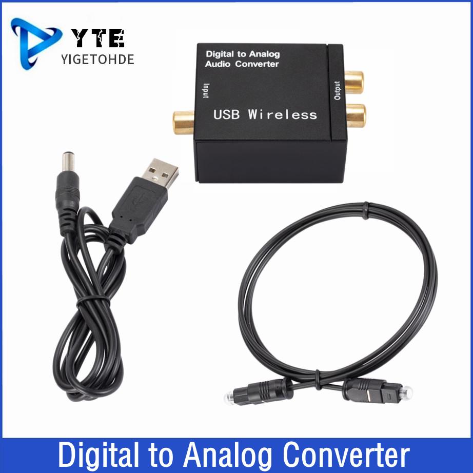 Digital to Analog Audio Converter Support Bluetooth Optical Fiber Toslink Coaxial Signal to RCA R/L Audio Decoder SPDIF DAC