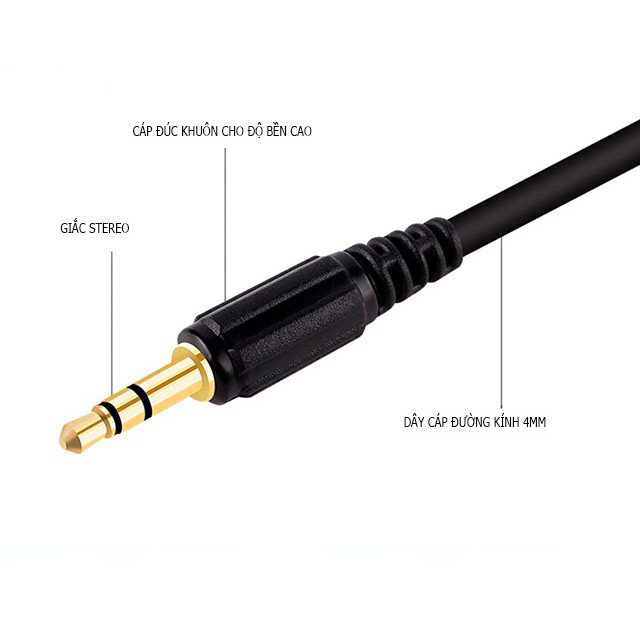 Choseal Q-354 - Cáp Audio Stereo Chuẩn 2 Đầu Đực 3.5 mm - Hàng Chính Hãng