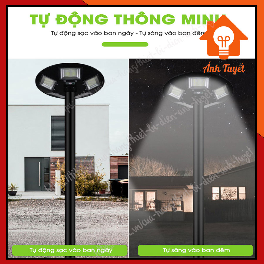 Đèn năng lượng mặt trời sân vườn, công viên UFO công suất 250W siêu sáng chống nước - Hàng chính hãng