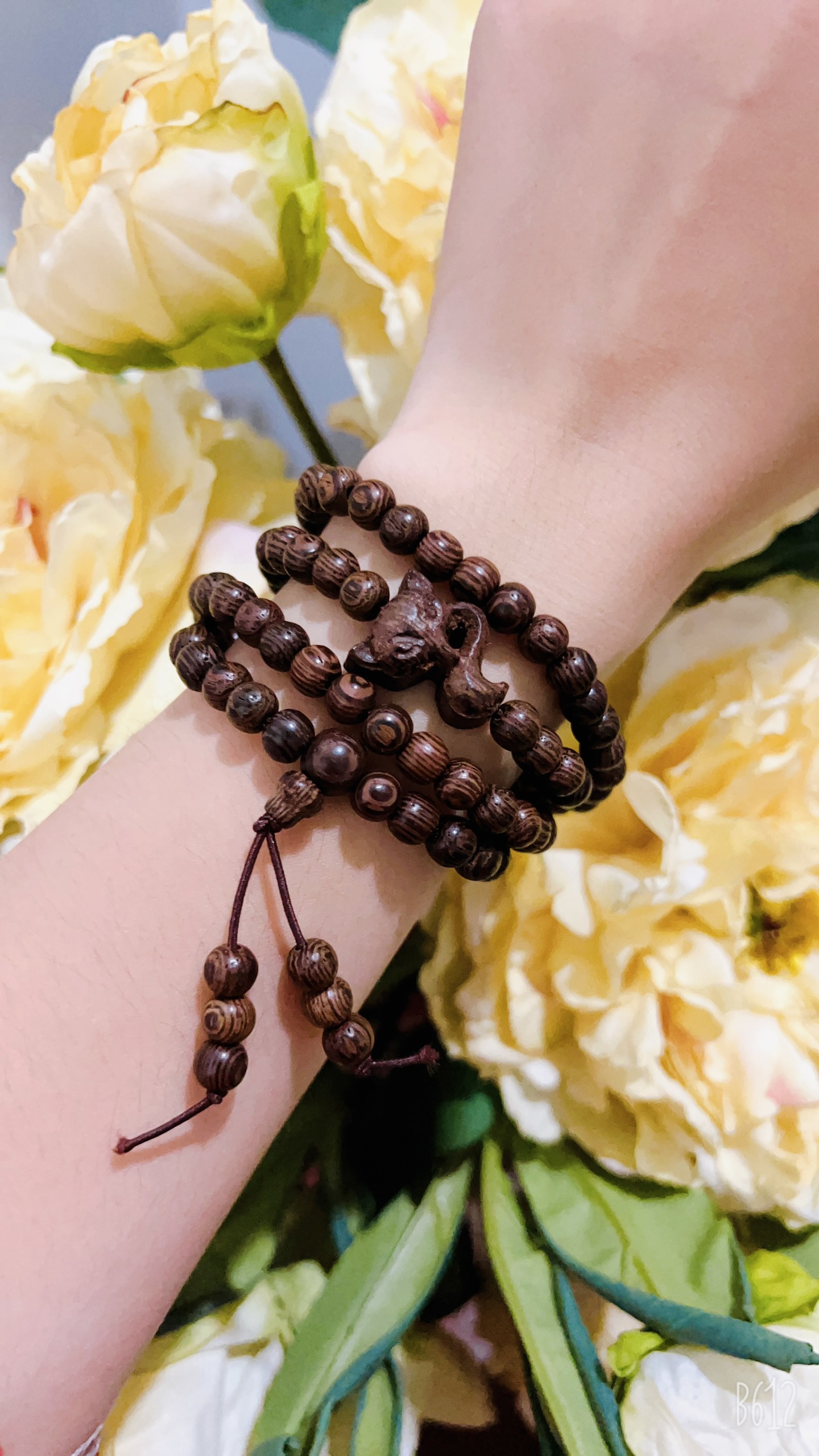 Vòng Tay Trầm Hương Chuỗi Tràng 108 Hạt hồ ly  6li Trầm Tốc Việt mix charm