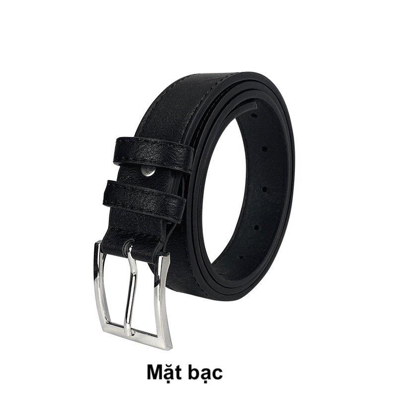 Thắt lưng nam nữ Hàn Quốc đơn giản mặt vuông BUCKLE Unisex da đẹp Max Dây nịt lưng thời trang Hàn Quốc bản 2.8cm Da Sần