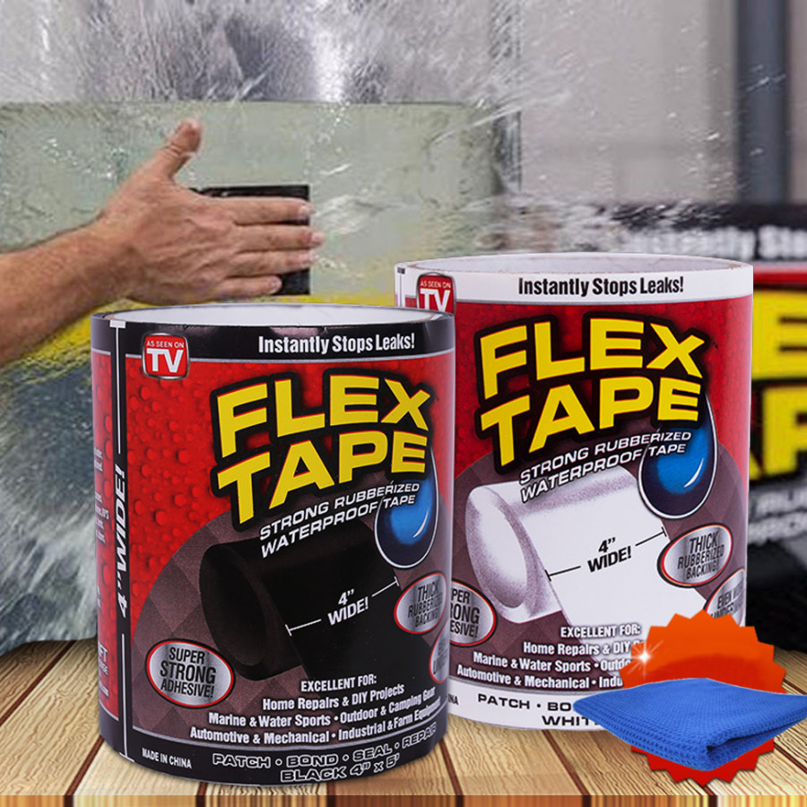 Băng Keo Đa Năng Chống Thấm Nước Siêu Dính Flex Tape 10x152 Tặng Kèm Khăn Lau AZONE