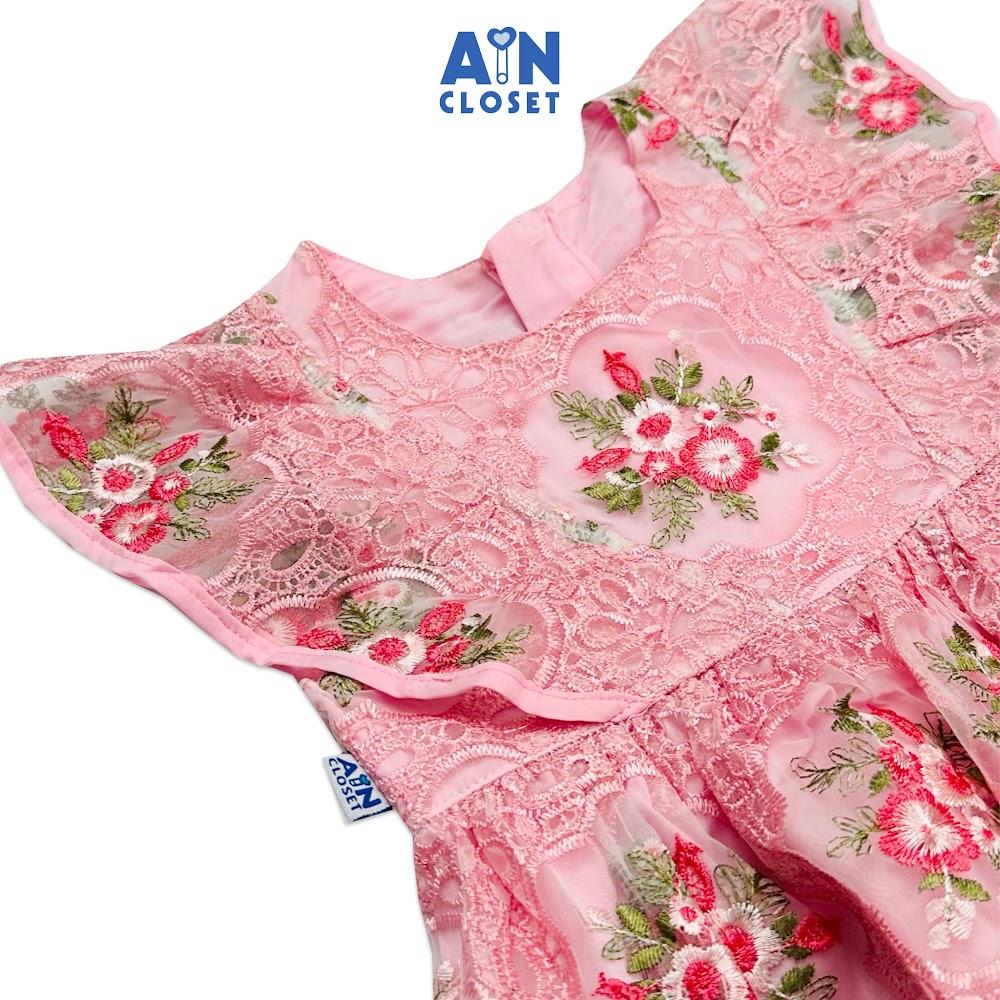 Đầm bé gái họa tiết Ren Hoa hồng voan - AICDBGOBFOUB - AIN Closet
