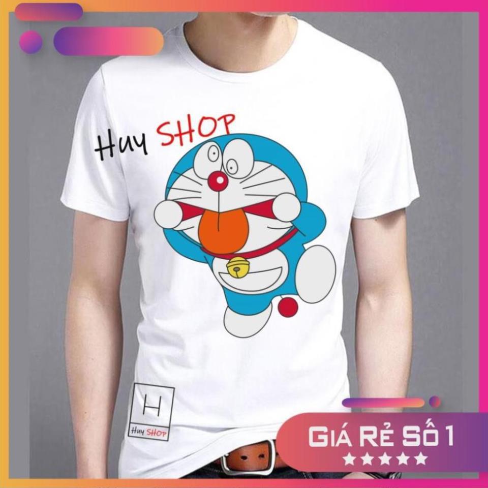 SIÊU PHẨM Áo Thun Doraemon Nữ Nam Trắng Full Size Cotton Mẫu Mới Áo thun Hàn Quốc Unisex - Áo thun tay lỡ 760