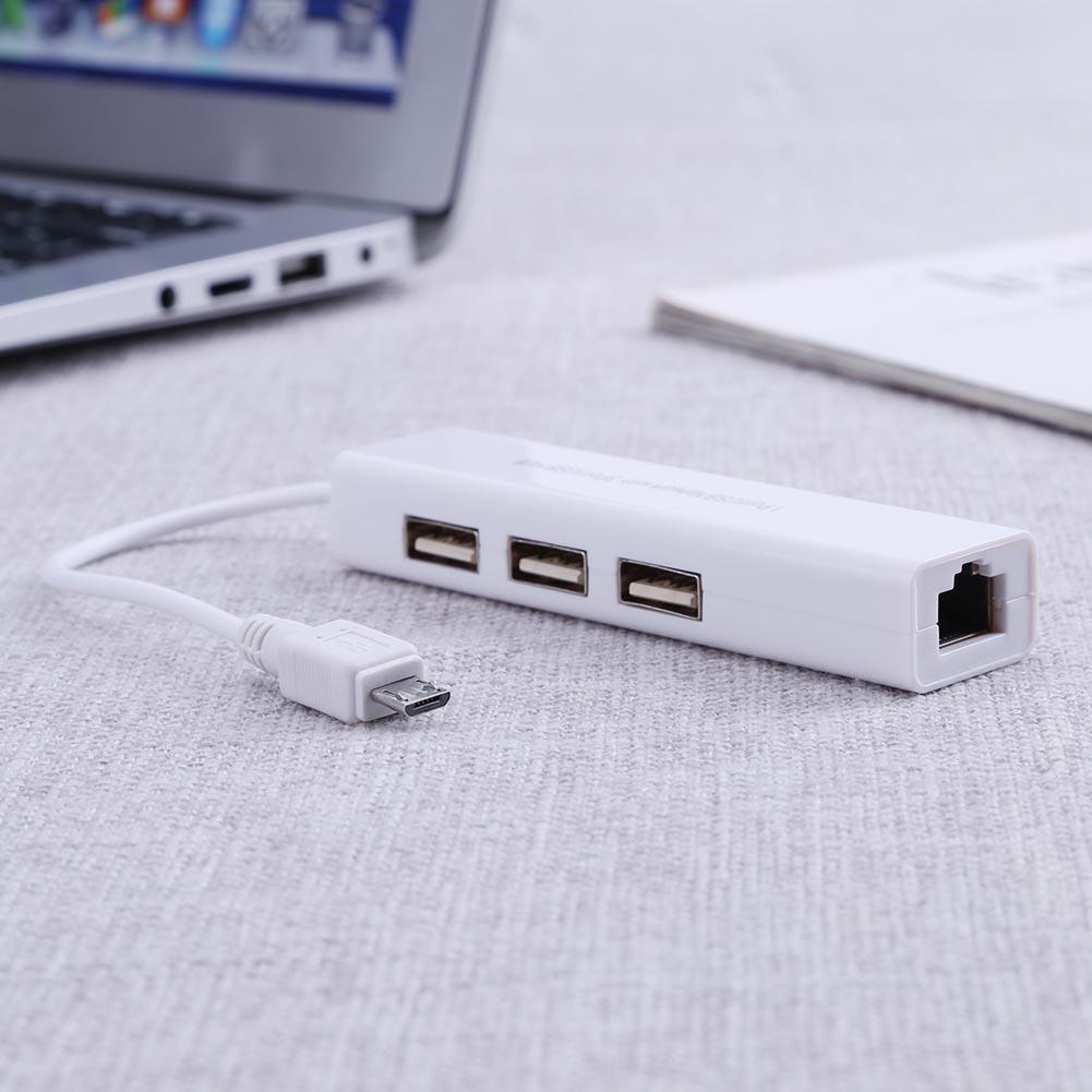 Cáp chuyển Micro USB sang mạng LAN Ethernet với Bộ chuyển đổi 3 cổng USB 2.0 GIÁ CỰC HOT