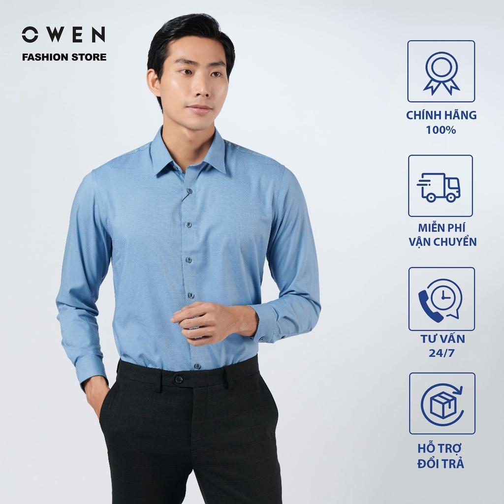 Áo Sơ mi Owen nam dài tay dáng Regular sợi Tre mềm mịn mát Mã AR220948D