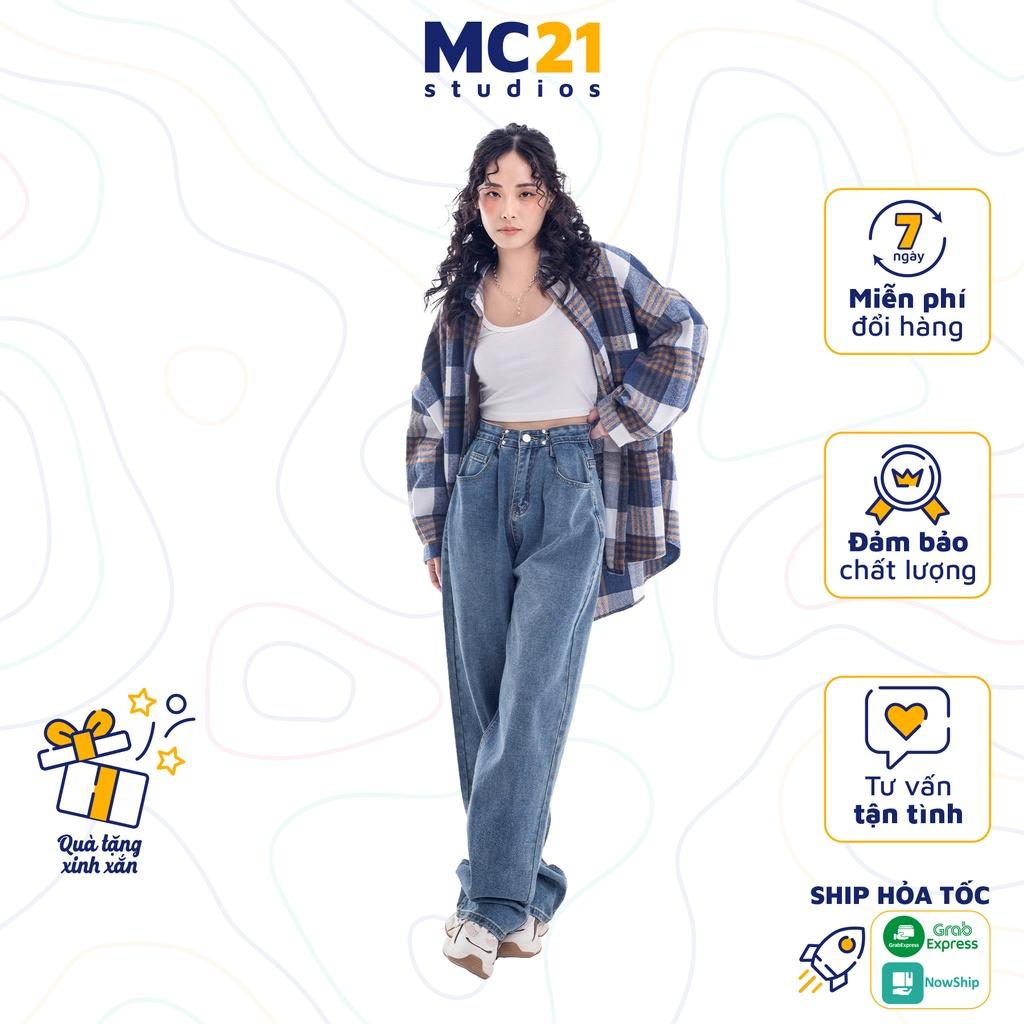 Quần jeans ống rộng MINION CLOTHING cài eo lưng cạp cao Unisex nam nữ Ulzzang chất jean bò cao cấp dày dặn Q5586
