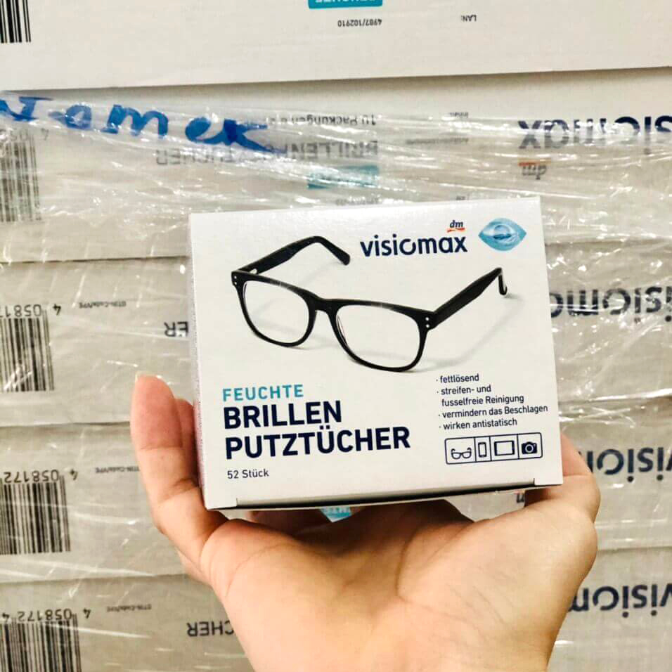Khăn giấy lau kính Visiomax làm sạch kính mắt & màn hình Đức 52 tờ