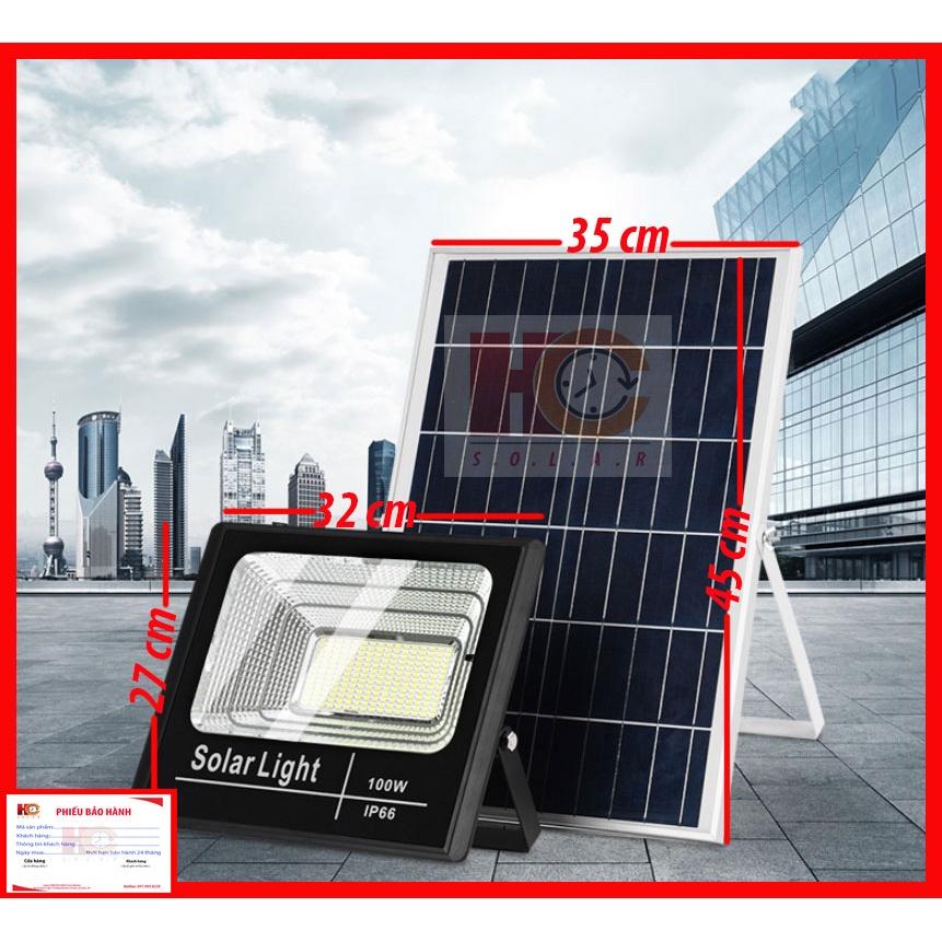 Đèn pha năng lượng mặt trời 100W – Vỏ nhôm, Đèn Led NLMT, Tấm pin NLMT rời, Ánh sáng trắng