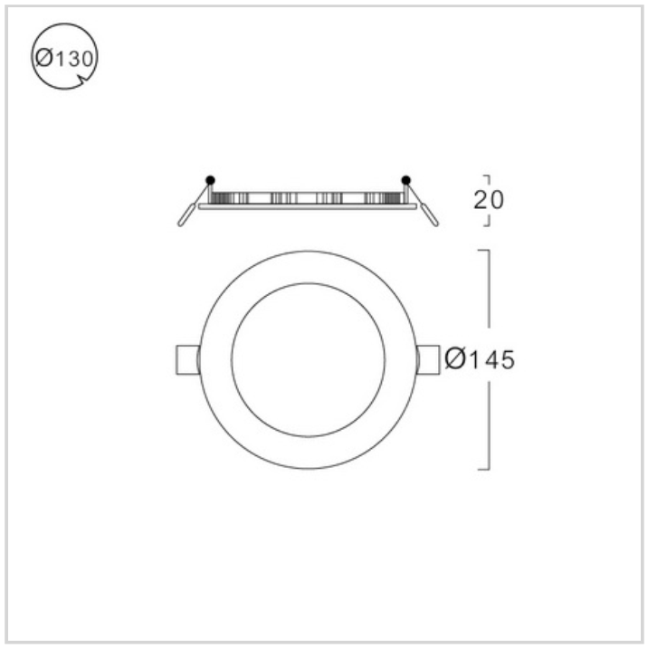 ĐÈN LED ÂM TRẦN LUMAX#RPL130/W-9LED/3K,4K,6K