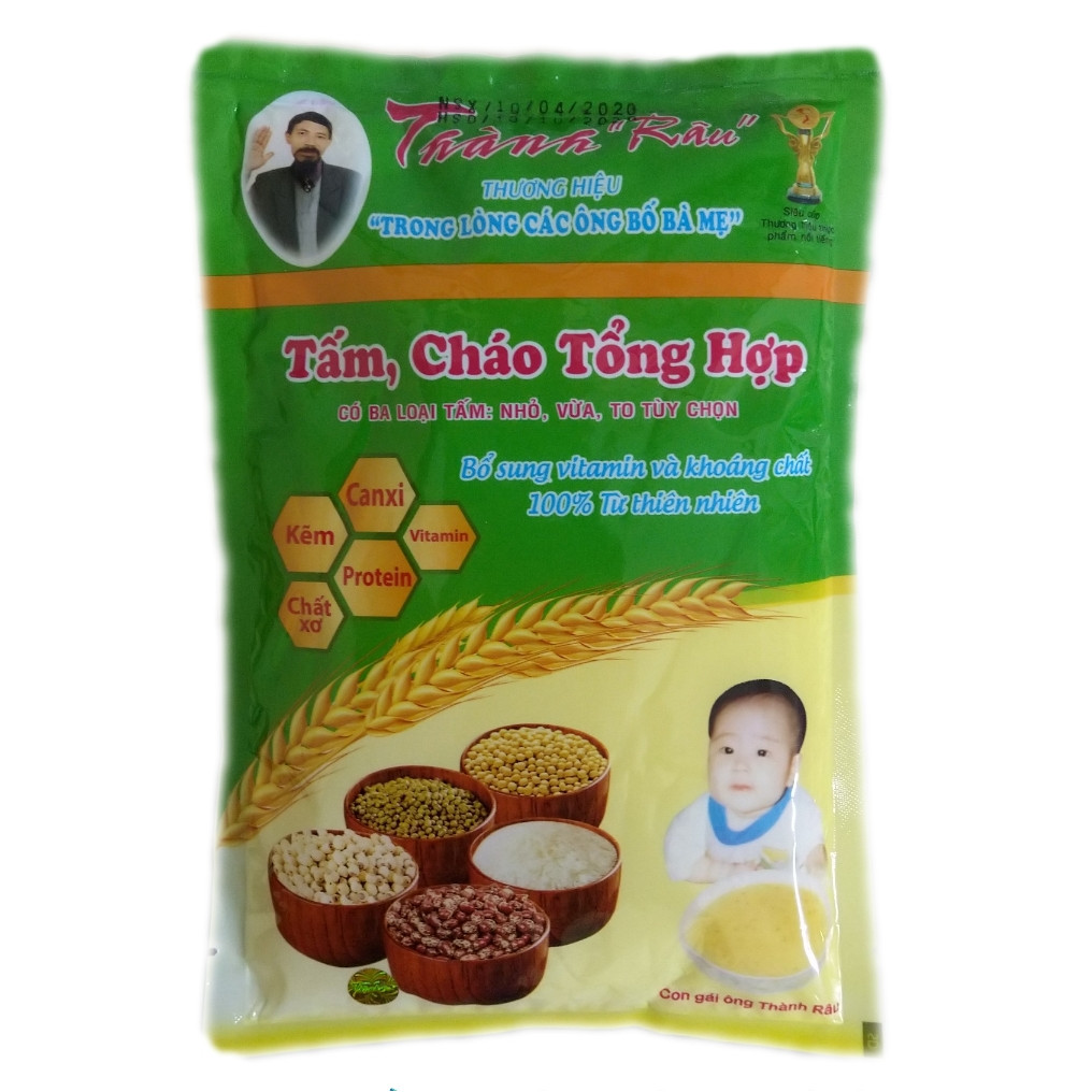 1 GÓI TẤM CHÁO DINH DƯỠNG ĂN DẶM CHO TRẺ EM THÀNH RÂU - 500G (LOẠI HẠT NHỎ)