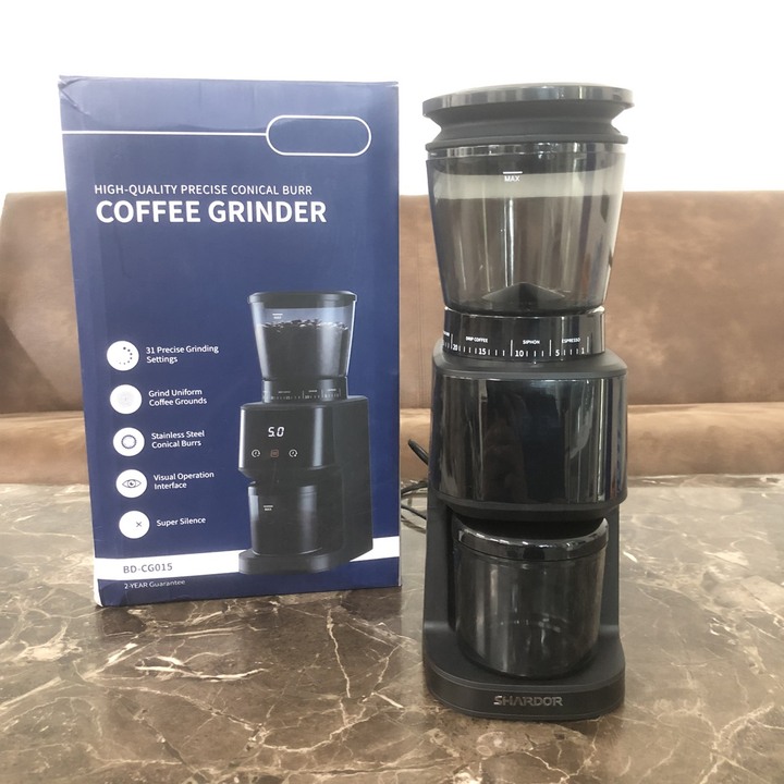 Máy xay hạt cà phê Espresso cao cấp Shardor BD-CG015 có Bảng điều khiển kỹ thuật số, Tích hợp 31 chế độ xay hạt cà phê - HÀNG NHẬP KHẨU