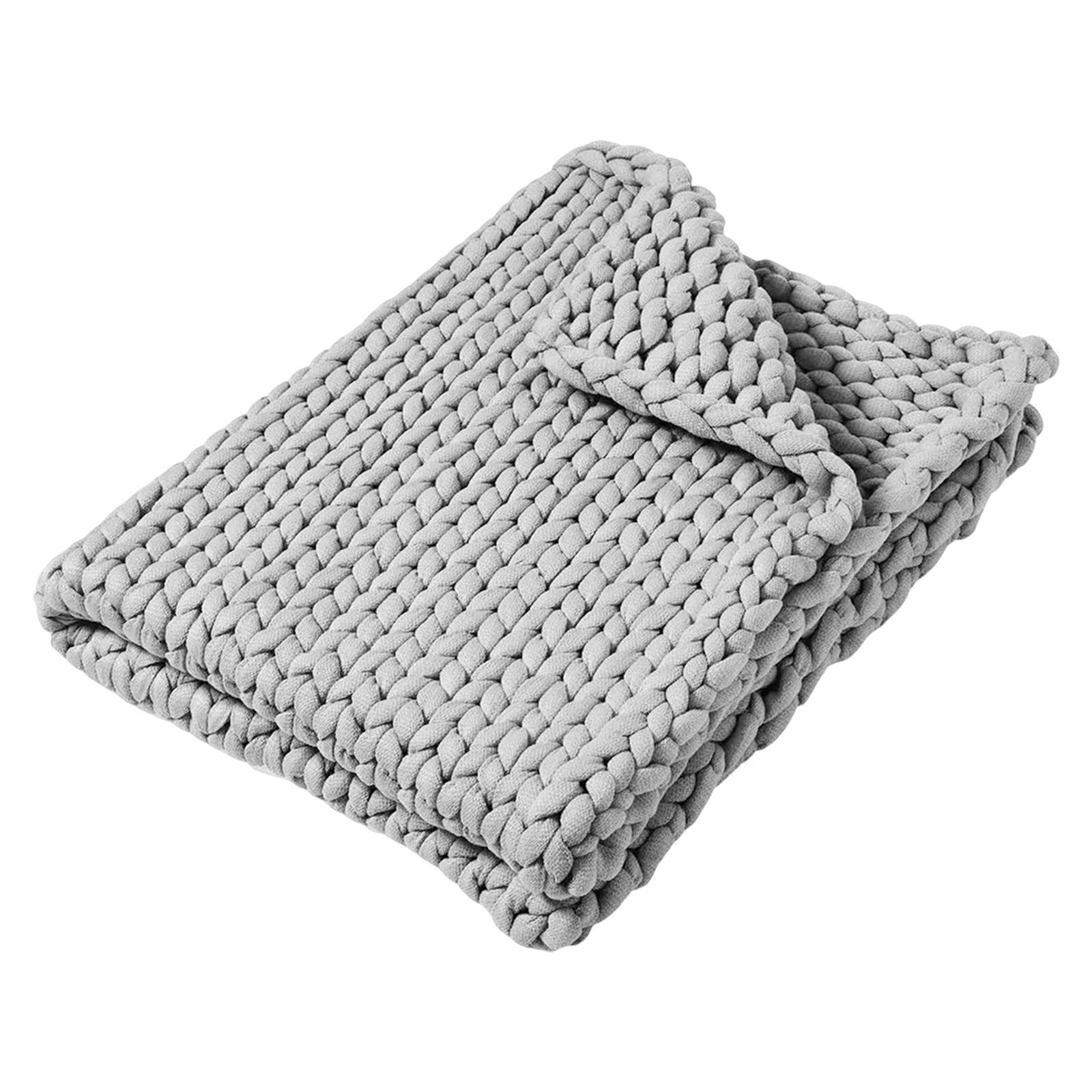 Handmade Chunky Knit Blanket Knitted Blanket for Living Room Bedroom Decor