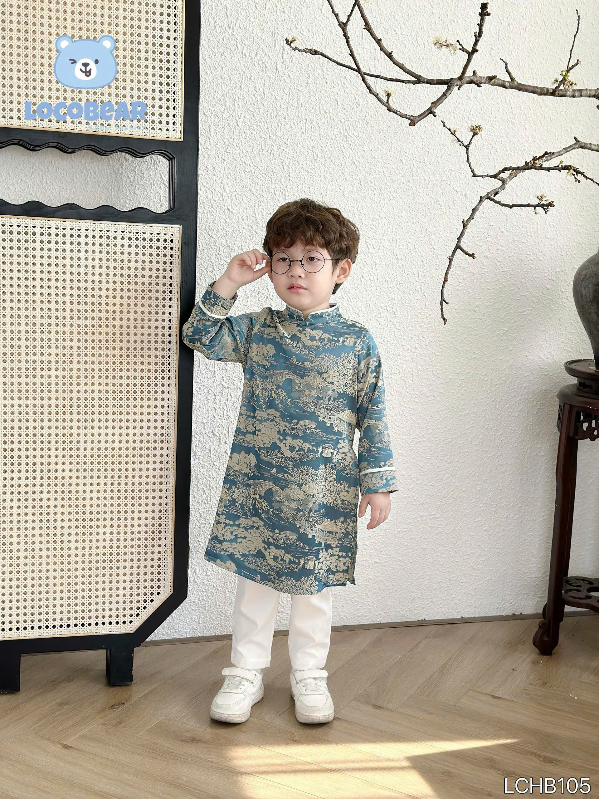 Áo dài tết cho bé trai mẫu Cát tường diện lễ tết năm mới từ 12-40kg hàng thiết kế cao cấp