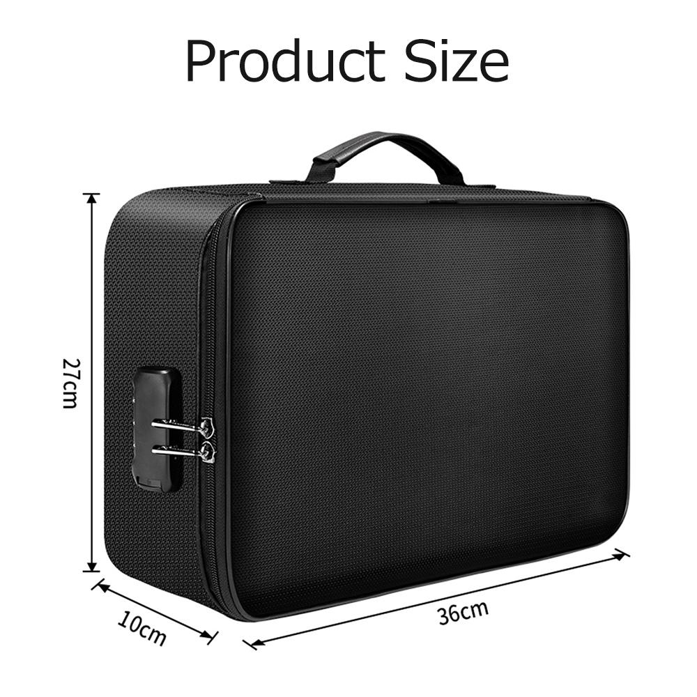 Multi-use Multi-Layer Document Bag Large Capacity Fireproof Waterproof File Certificate Storage Bag with Password Lock