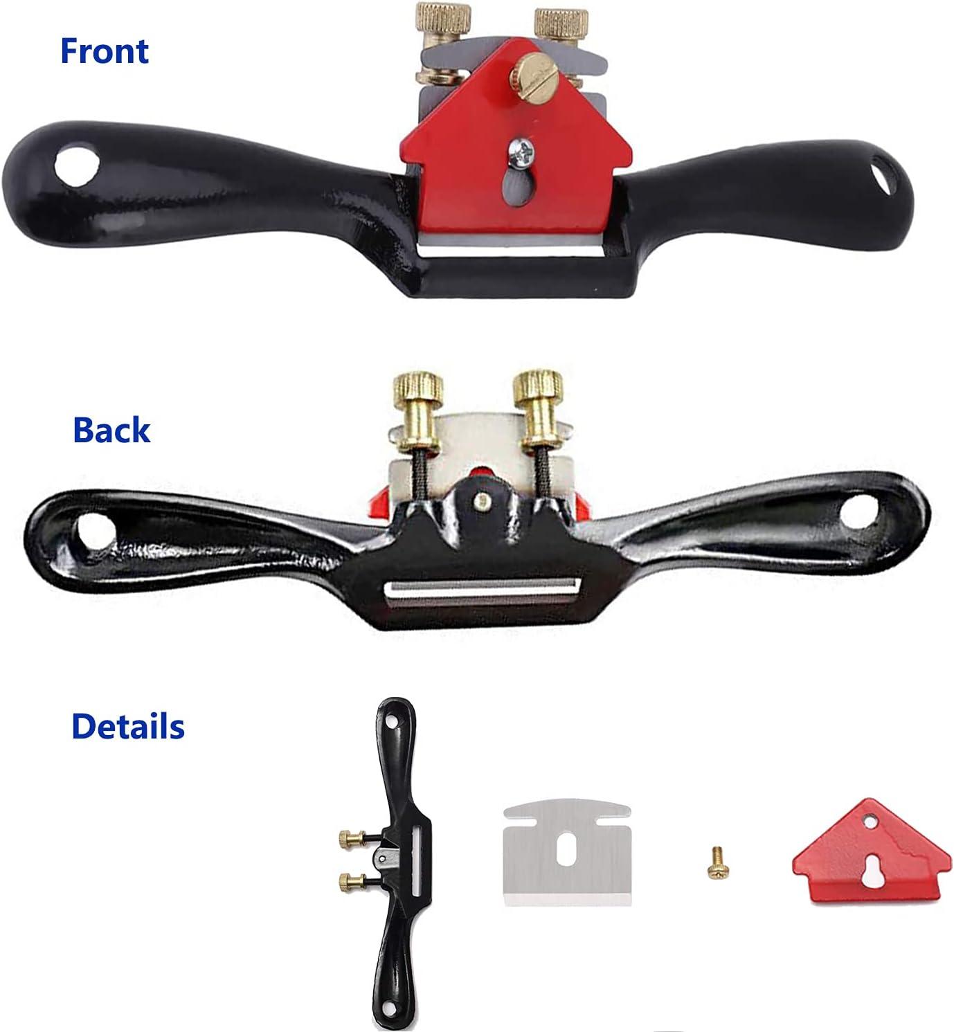 Chweif Plane, Dụng cụ cắt tỉa cầm tay dạng bào gỗ điều chỉnh 210mm, với 8 lưỡi dự phòng, Dụng cụ cầm tay dạng bào cầm tay có thể điều chỉnh bằng vít
