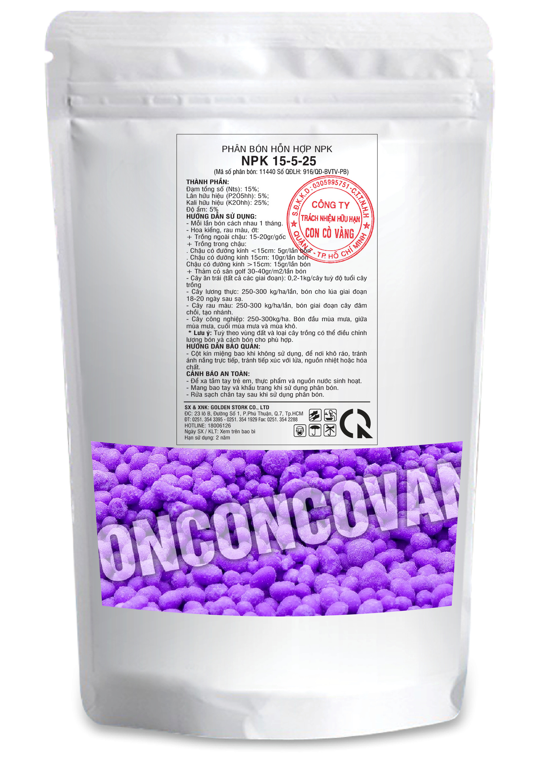 Phân bón NPK 15-5-25+TE Nữ Thần Tự Do