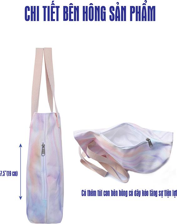 Túi Tote Thời Trang Nữ Vải Bố Canvas Cao Cấp Quai Cotton Đeo Vai Có Khóa Kéo Ngăn Phụ Trong Ngoài Kèm Quà Tặng Cá Tính Hot Trend Kích Thước Chuẩn Xuất Khẩu - Mẫu Đặc Biệt Cho Công Sở