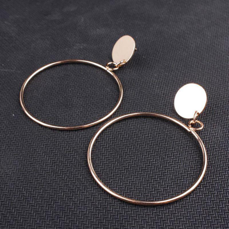 Hoa tai hình vòng tròn lớn hợp kim thời trang cho nữ