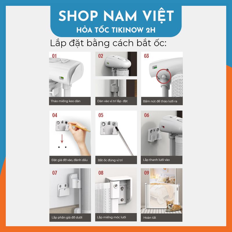 Lưới Chắn Cửa, Chắn Cầu Thang An Toàn Cho Trẻ Em và Thú Cưng