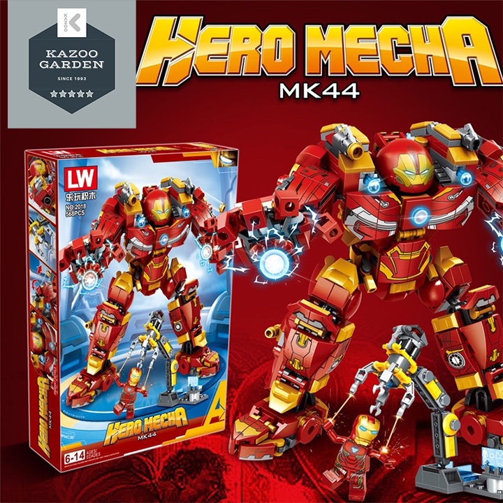 Đồ Chơi Xếp Hình Mô Hình Robot Hulk buster Iron Man Người Sắt MK44 568 Chi Tiết Hộp Đẹp Làm Quà Tặng