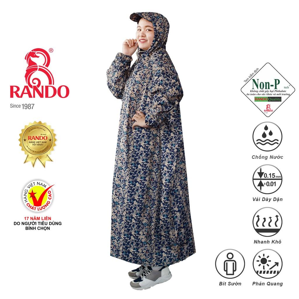 Áo Mưa Bít Sườn Thời Trang COLOSUR, RANDO Chính Hãng, 1 Người Mặc Trùm Đầu, Vải Dù Cao Cấp Không Thấm Nước Có Phản Quang