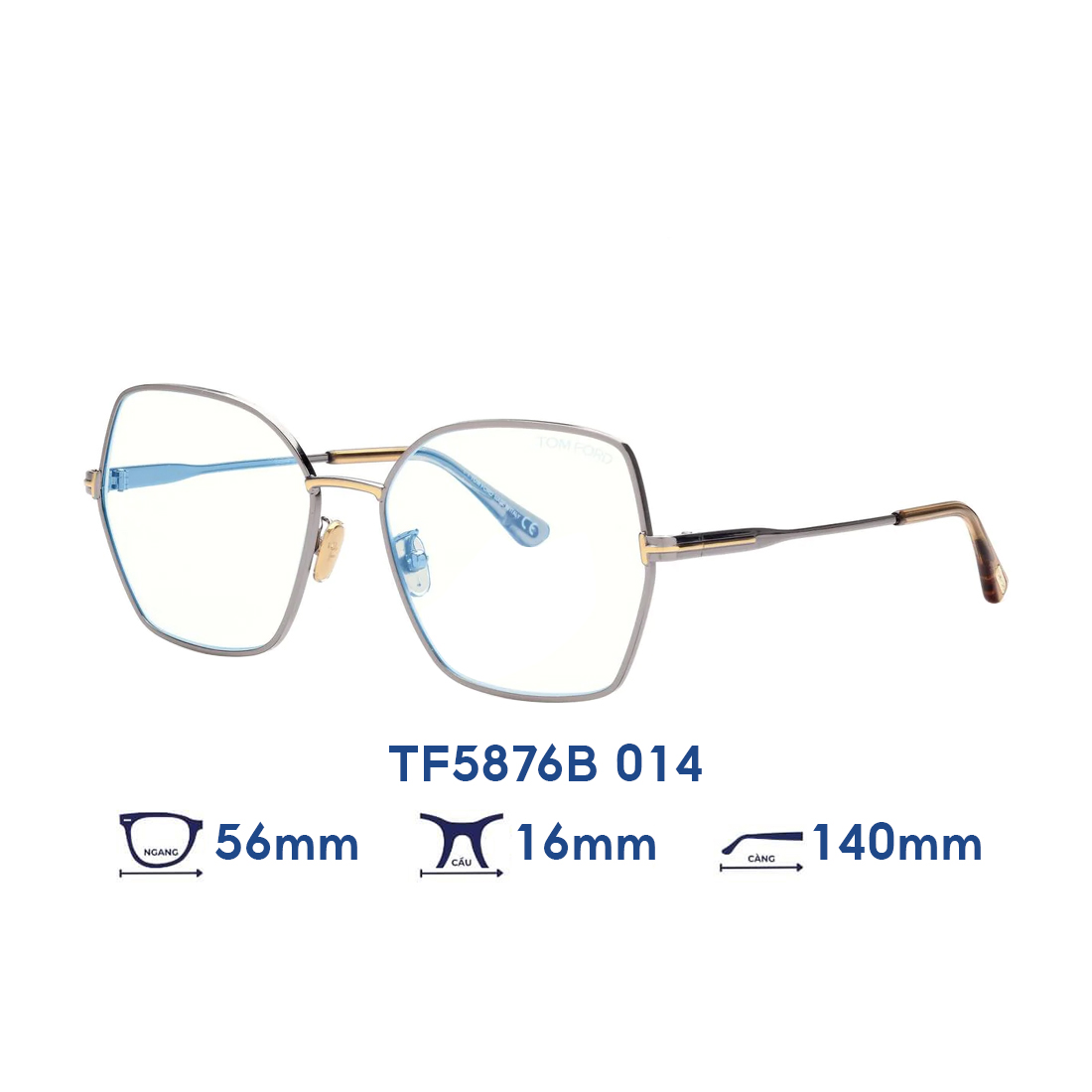 GỌNG KÍNH UNISEX TOMFORD TF5876B 014 (56-16-140)