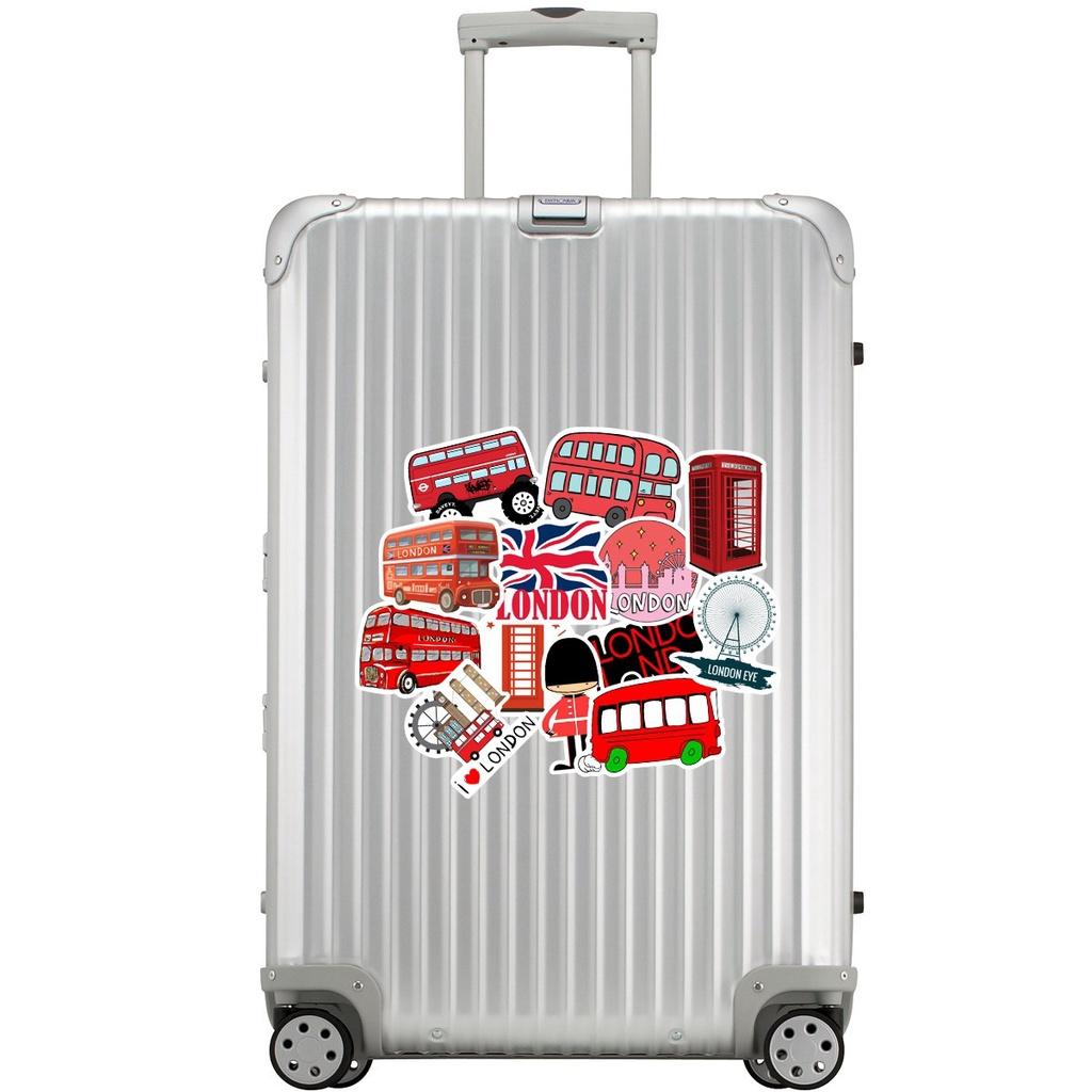 Set 50 Cái STICKER Xe Buýt London Chống Thấm Nước Trang Trí Điện Thoại , Laptop , Vali Siêu Cute
