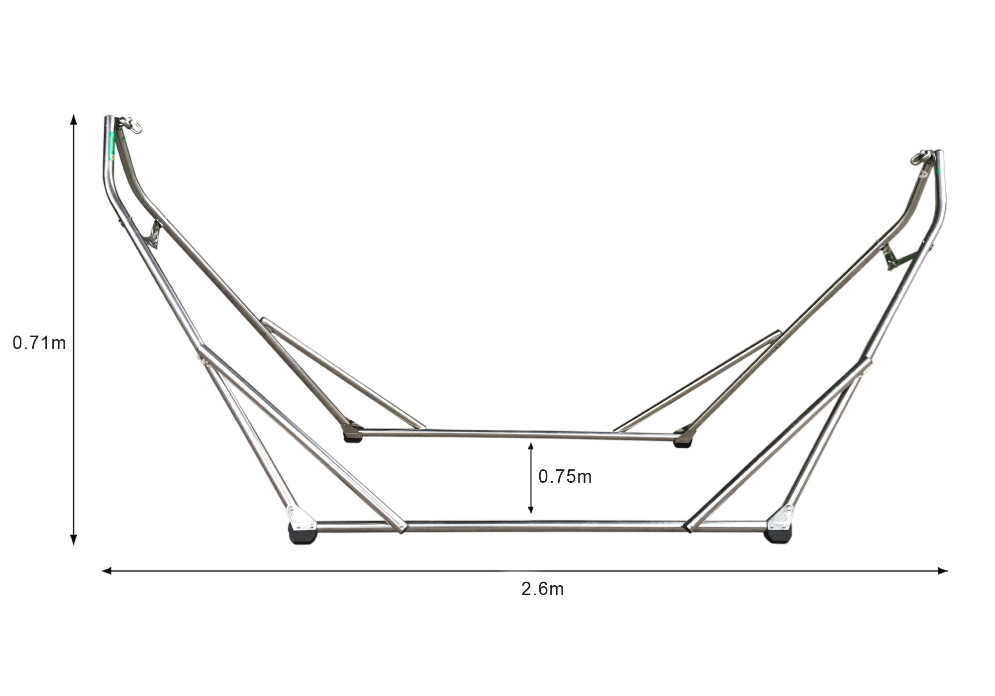 KHUNG VÕNG XẾP DUY LỢI INOX - CỠ LỚN (KHÔNG BAO GỒM LƯỚI VÕNG) - TẶNG 10 MÓC ÁO KÉP NHỰA CAO CẤP DUY LỢI