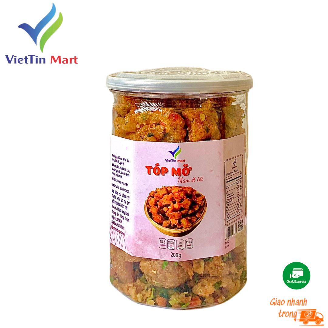 Tóp Mỡ Thịt Liền Da Sốt Mắm Tỏi VIETTINMART 200G