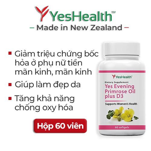 Viên uống hoa anh thảo Yeshealth Yes Evening Primrose Oil Plus D3 hỗ trợ cải thiện và tăng cường nội tiết tố nữ đẹp da