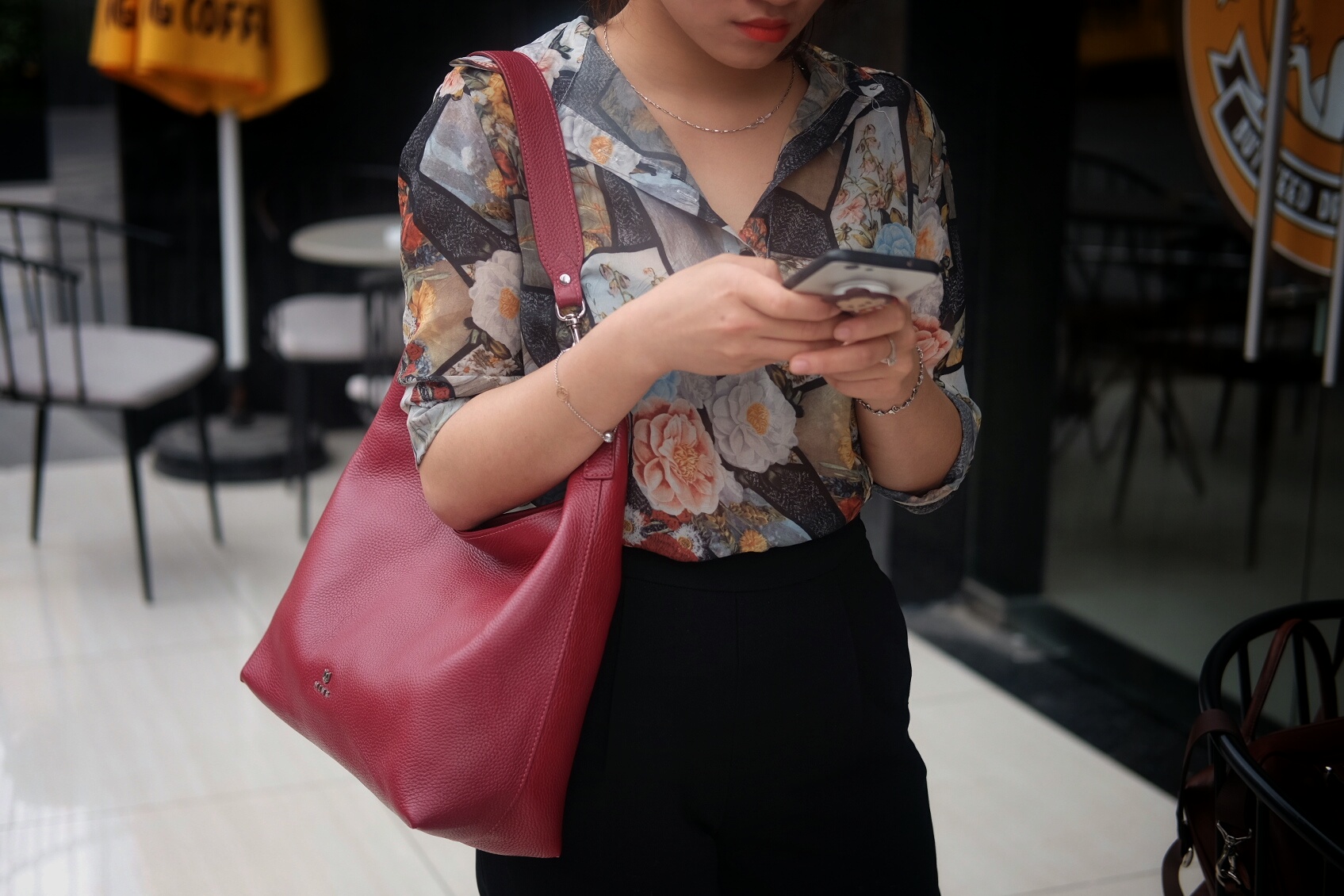 Bộ đôi túi hobo Hanah- Clutch Kandy da bò thật cao cấp  thanh lịch, sang trọng