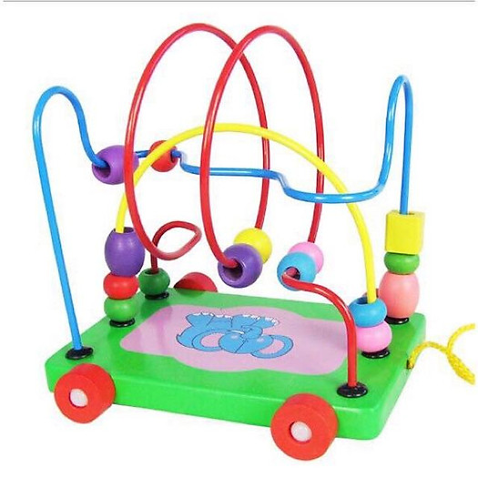 Đồ chơi gỗ - Bộ xe kéo luồn hạt gỗ cho bé