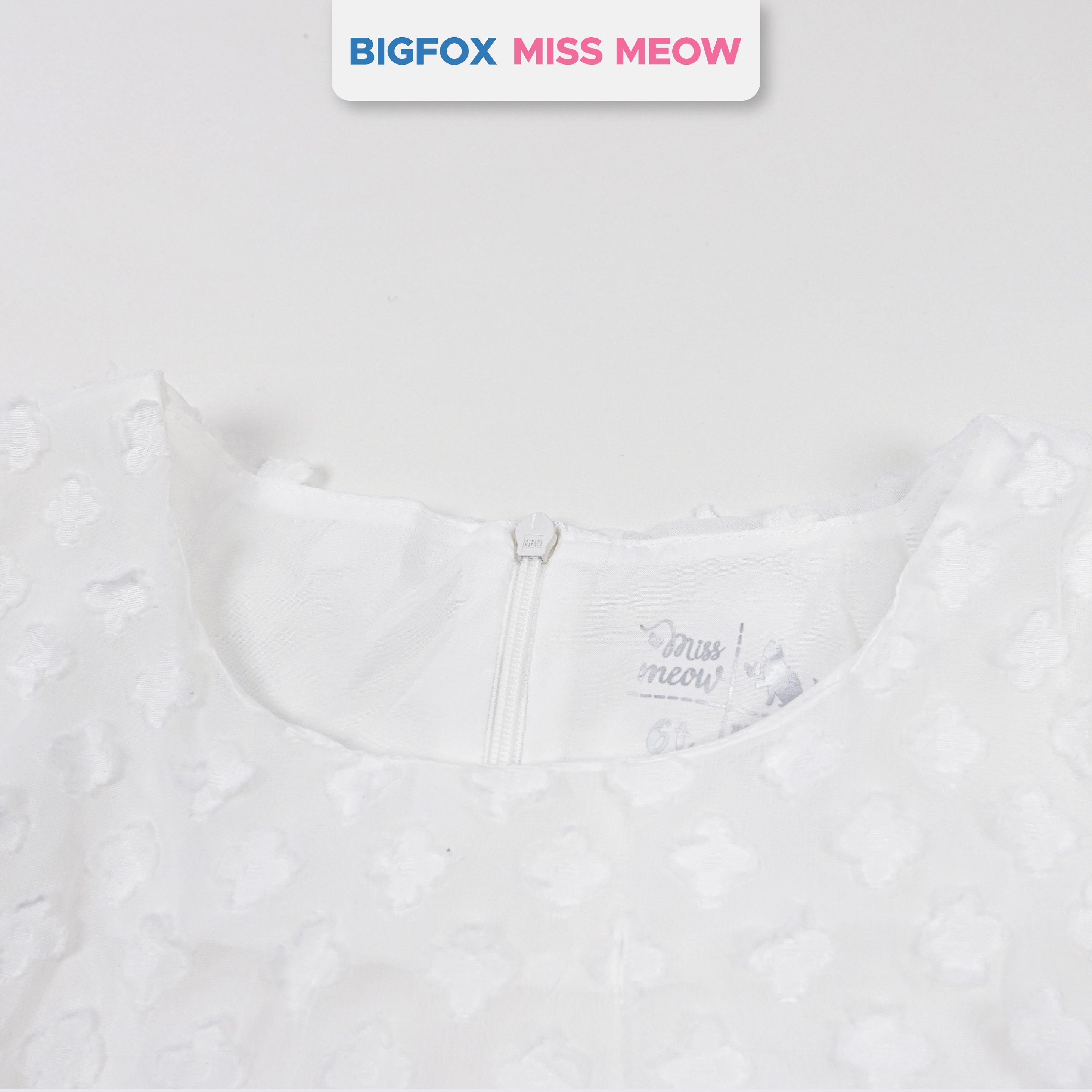 Váy trắng dự tiệc bé gái Bigfox Miss Meow, đầm công chúa tiểu thư size đại kiểu Hàn ren hoa mùa hè 3,7,9,11 tuổi 30kg