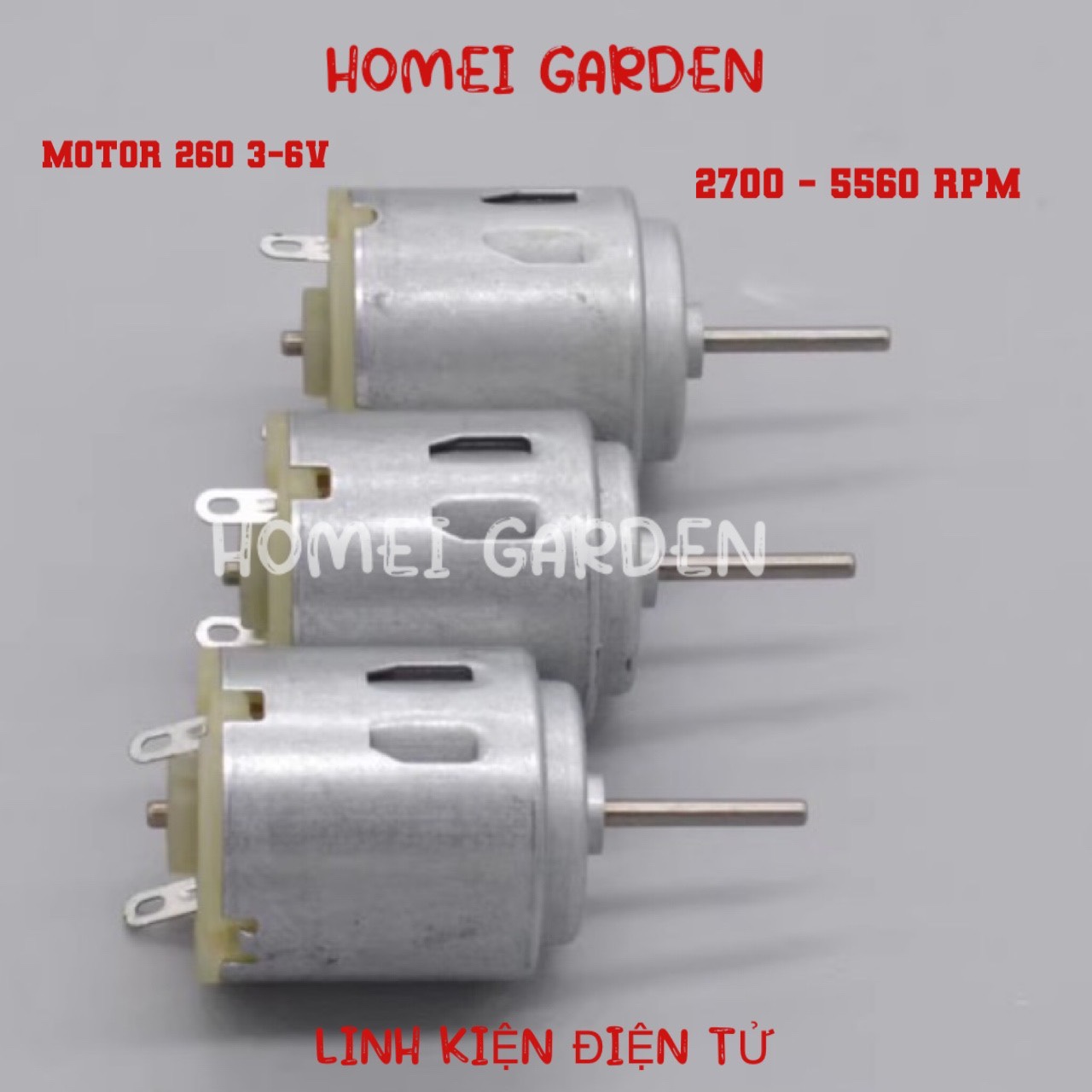 Mô tơ motor mini 260 3V - 6V tốc độ chậm 2700 - 5560RPM sử dụng làm đồ chơi DIY steam stem - HM0166