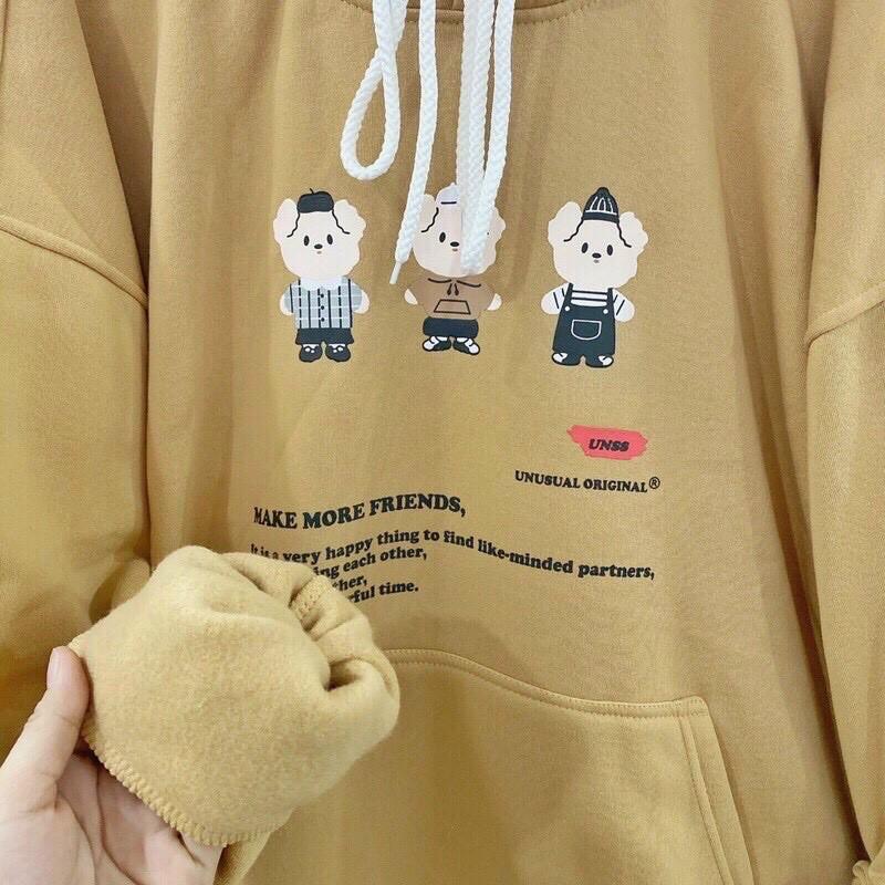 Áo khoác Hoodie Family Bear tay phồng