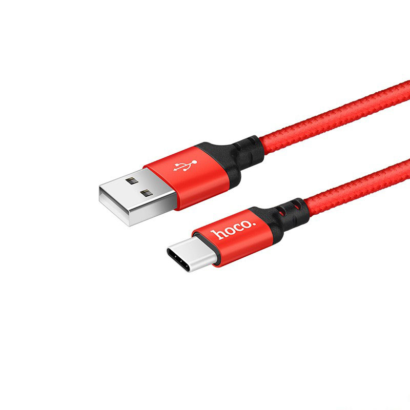 Dây Cáp Sạc Dây Dù Hoco X14 USB-A to Type-C dùng cho samsung, sony, Huawai,... Màu ngẫu nhiên- Hàng chính hãng