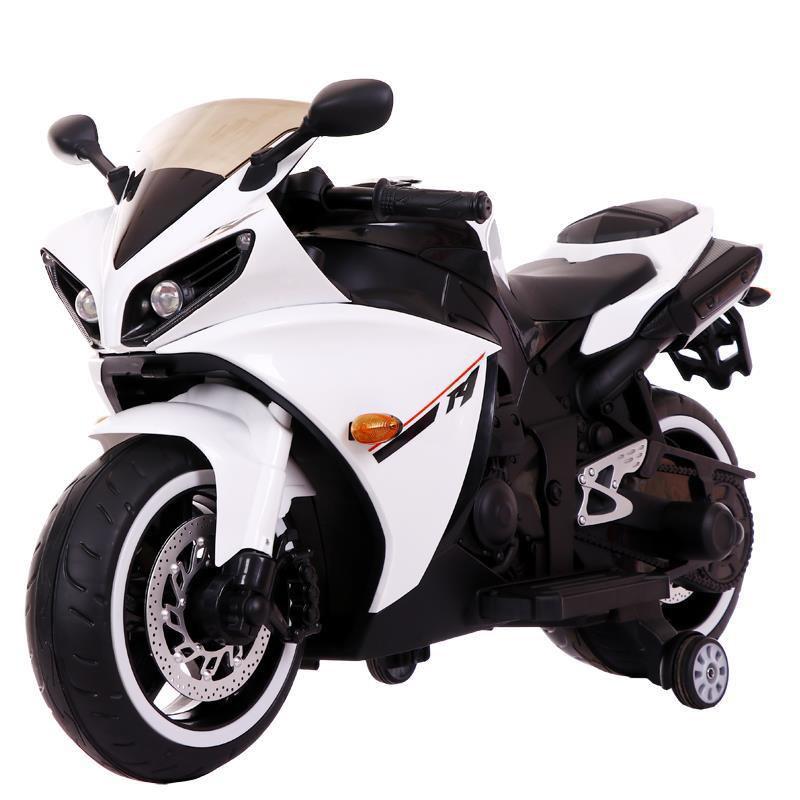 Xe máy điện mô tô 3 bánh R1 đồ chơi cho bé siêu thể thao 2 động cơ (Đỏ-Trắng)