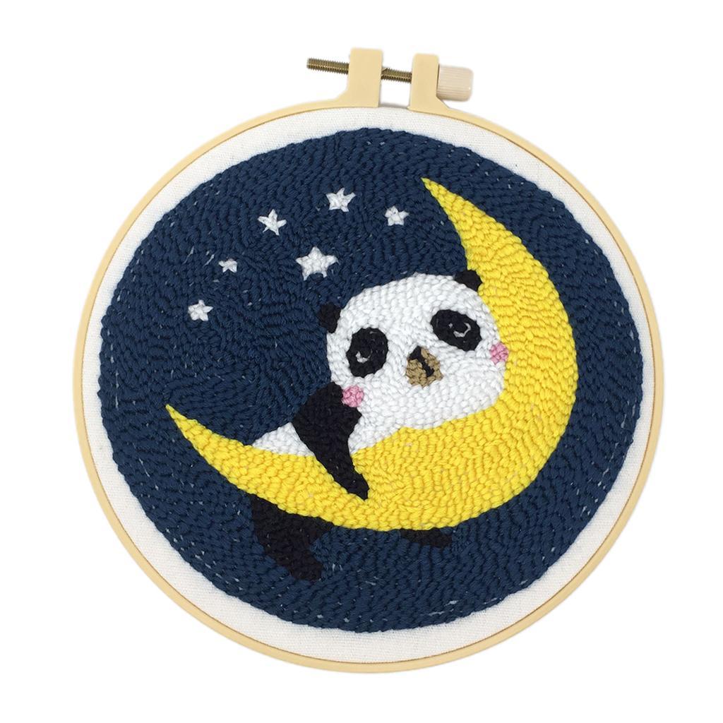 Cute Animal Punch  Kits Punch   Yarn for Beginners Panda