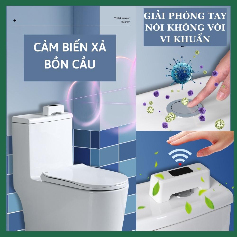 Bộ xả gạt bồn cầu chức năng cảm biến tự động, không cần dùng tay tiếp xúc van xả nước bồn cầu giúp hạn chế loại bỏ vi khuẩn khi sử dụng