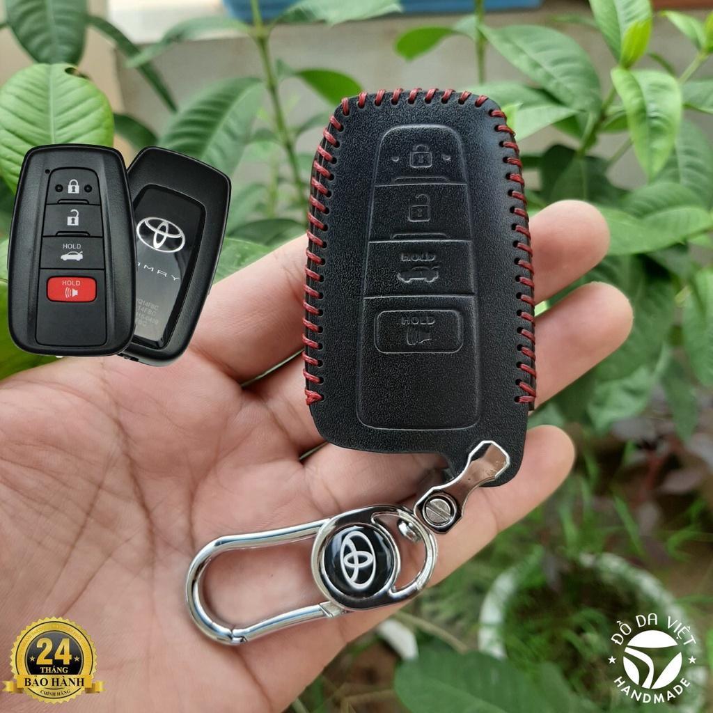 Bao Da Chìa Khoá Toyota Camry 2019-2023, Altis 2022-2023. Da bò Nhập Khẩu Italia, Khắc tên & Số ĐT Chủ Xe.