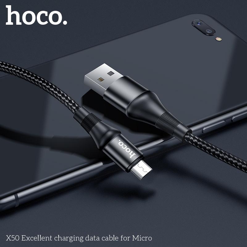 Cáp Sạc Cho Samsung, Xiaomi, Oppo, Android,... Hoco X50 Micro-USB, Cáp Dây Dù Siêu Bền - Hàng Chính Hãng