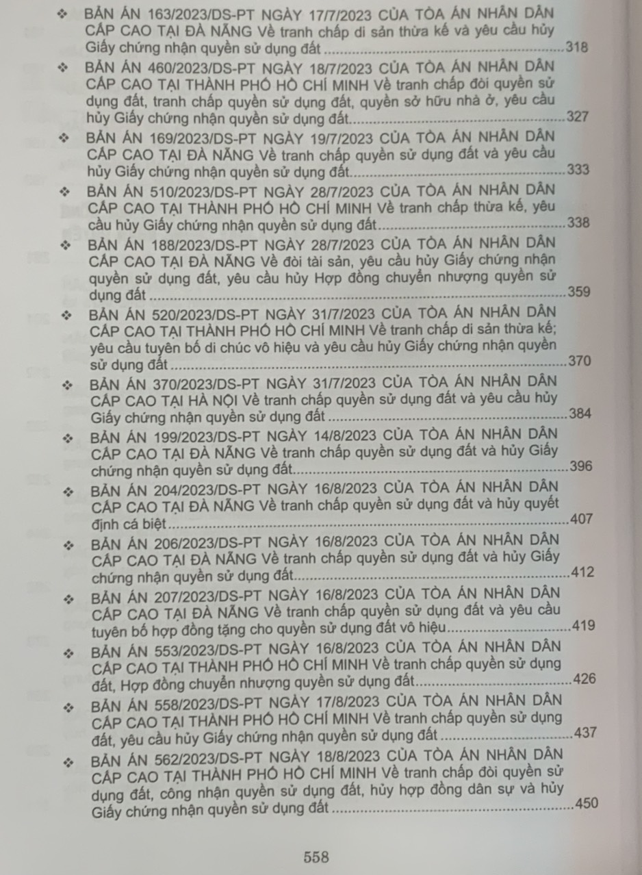 Combo 4 cuốn Tuyển tập các bản án của Tòa án nhân dân cấp cao