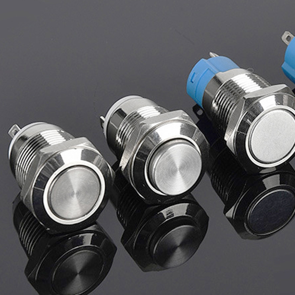 Nút nhấn Reset, Công tắc nhấn tự nhả 12mm Có đèn LED, Vỏ INOX chống thấm nước