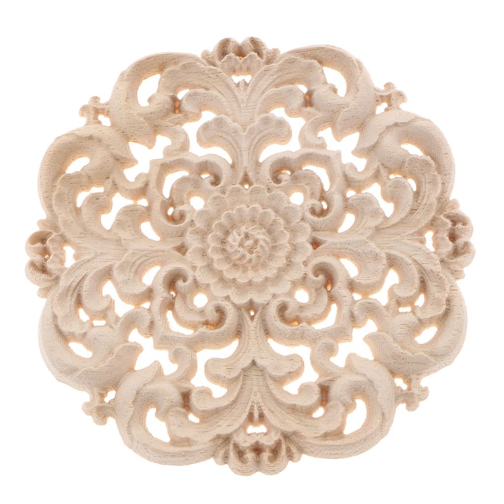 European Style Wood Round Carved Appligue For Furniture Decoration