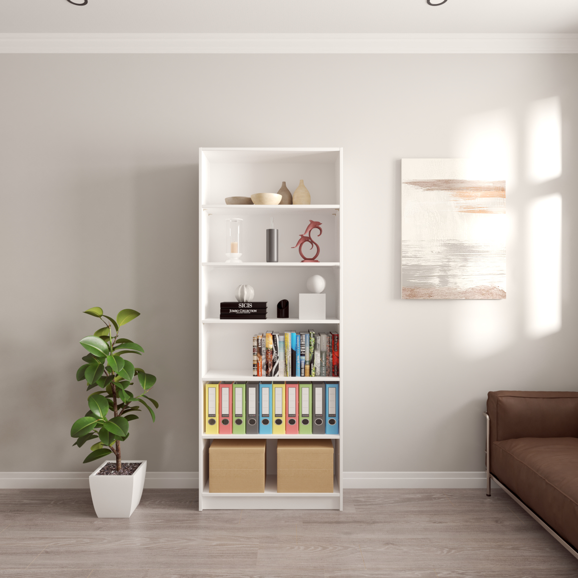 [Happy Home Furniture] CATY, kệ sách 6 tầng,  80cm x 28cm x 202cm (DxRxC), KSA_006